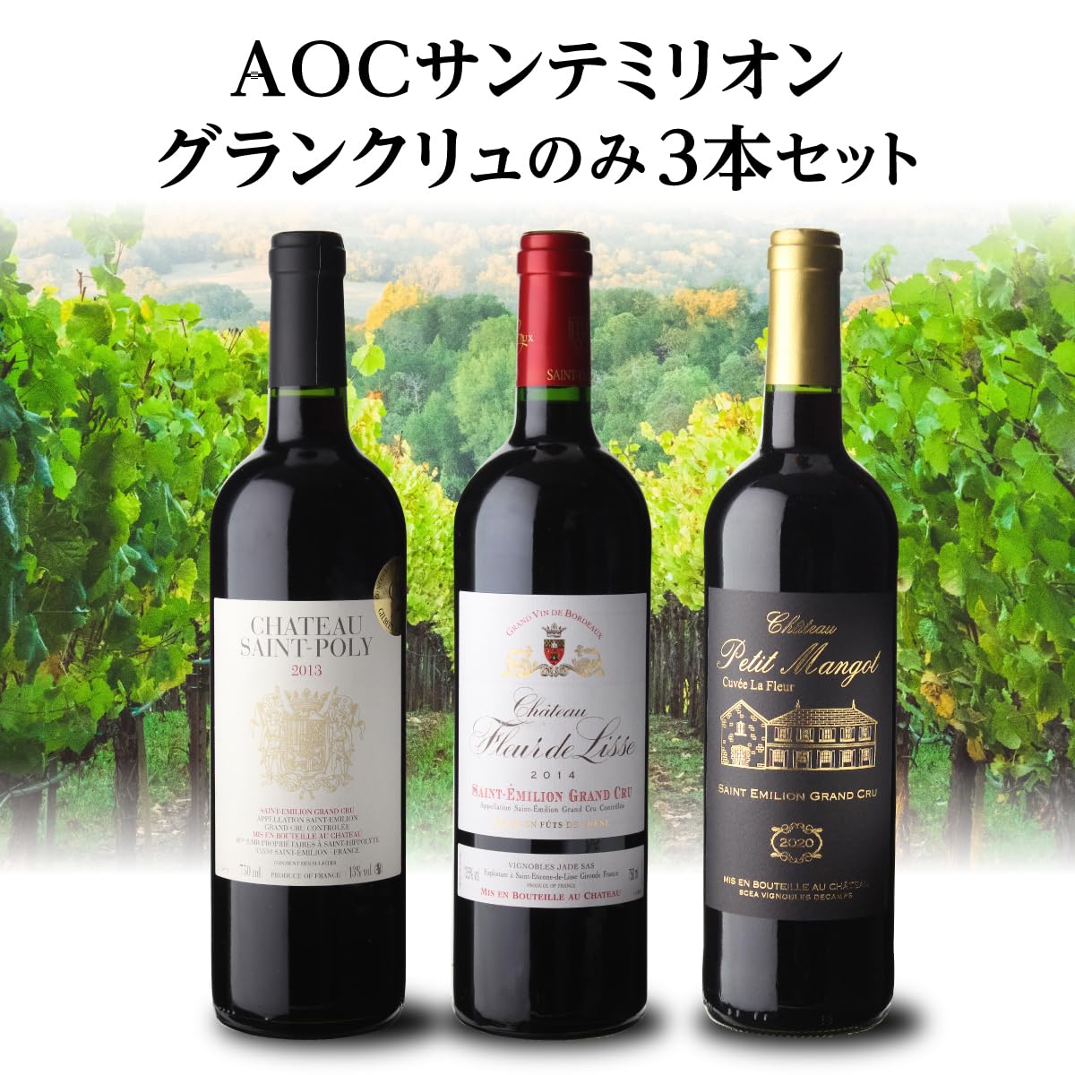 France　Bordeaux　GRAND CRU　3本 Amazon.co.jp: AOC Saint-Emilion Grand Cru Wine Set, Set of 3